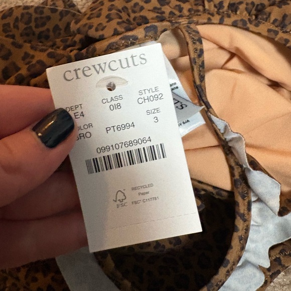 NWT J.Crew Crewcuts Girls' Ruffle Halter-Neck Two-Piece Swimsuit -Brown Cheetah - Picture 5 of 6